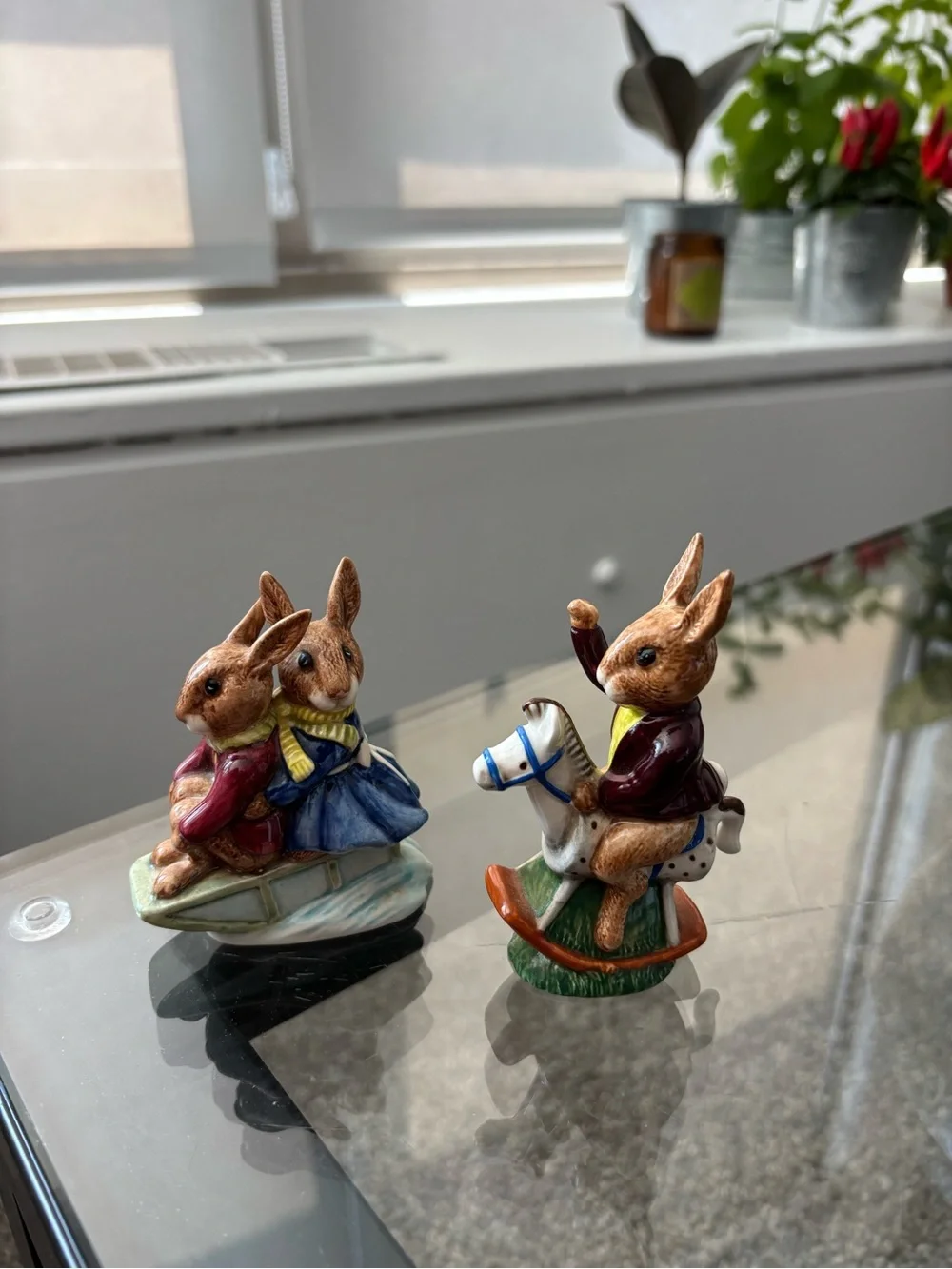 Set of (2) vintage Royal Doulton Bunnykins figurines- “Tally Ho” & “Sleigh Ride”